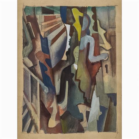 DISCHINGER, RUDOLF (1904-1988) "Abstrakte, futuristische, Komposition"