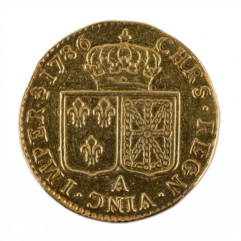 Frankreich/Gold - 1 Louis d'or 1786, Ludwig XVI.,