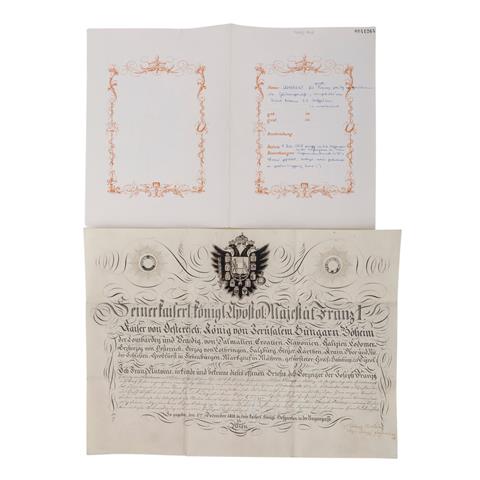 Lehrbrief von 1818 des k. u. k. Hofgärtners in Wien