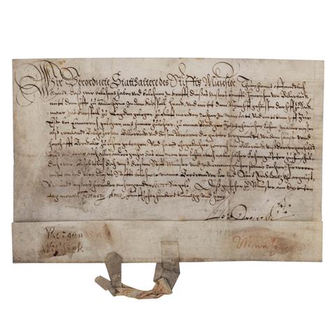 Urkunde des 16. Jahrhunderst des Stifts Münster,
