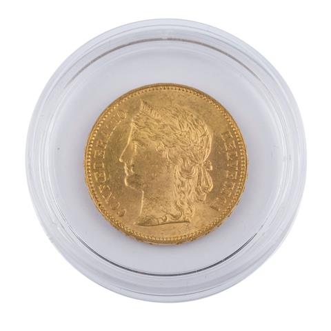 Schweiz/GOLD - 20 Franken 1896/B, Helvetia, ss., Kratzer,