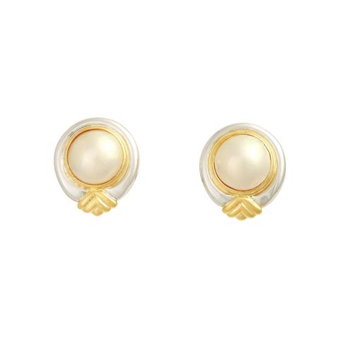 Ohrringe mit Mabé-Perlen, ca. 12 mm,