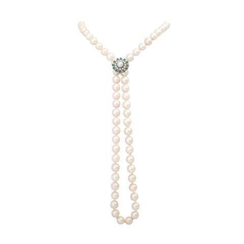 Extralange Perlenkette aus Akoyazuchtperlen, ca. 8,5 mm,