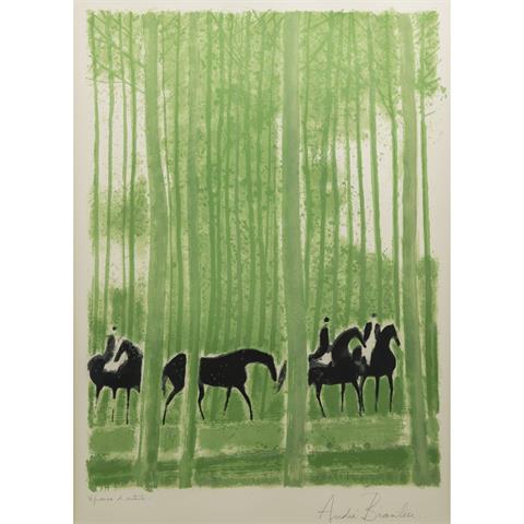 BRASILIER, ANDRE (geb. 1929), "Pferde und Reiter im Wald",