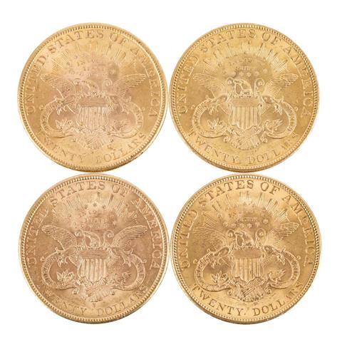 USA/GOLD - 4 x 20 Dollars Liberty Head,