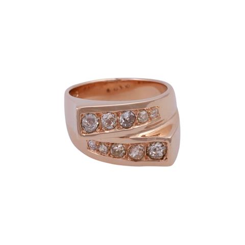 Ring mit Altschliffdiamanten zus. ca. 1 ct