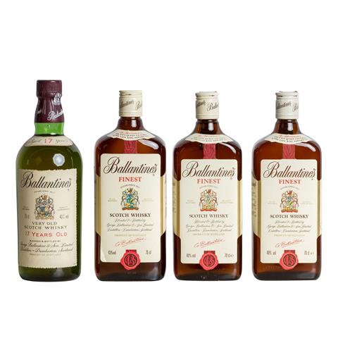 4 Flaschen Blended Scotch Whiskey BALLANTINE'S (1x 17 years old),