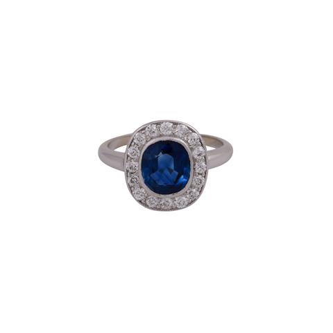 Ring mit feinem blauem Saphir von 1,8 ct,
