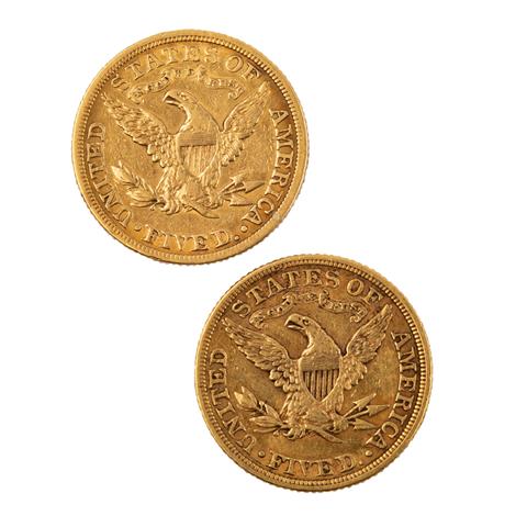 USA/GOLD - 2 x 5 Dollars 1880 Liberty Head,