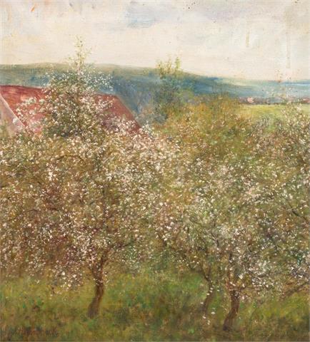 KORNBECK, JULIUS (Winnenden 1839-1920 Oberensingen) 'Blühende Obstbäume'.