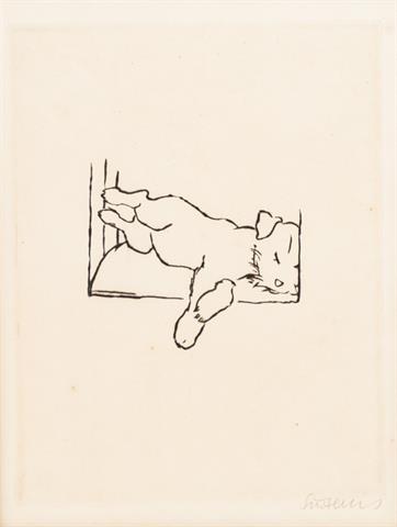 SINTENIS, RENÉE (1888-1965), "Schlafender Terrier",