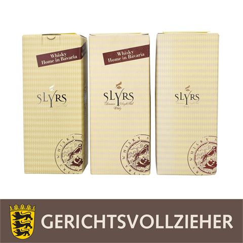 SLYRS 3 Flaschen Single Malt Bavarian Whisky, 2004/2005/2006