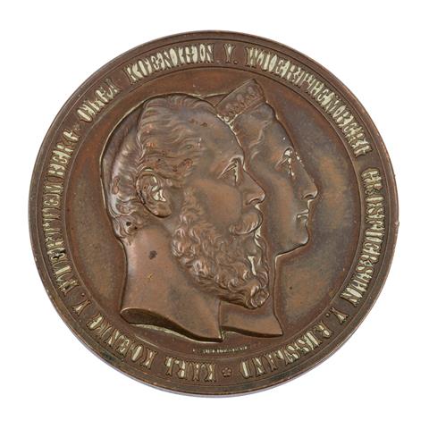 Württemberg - Bronzemedaille 1871, Karl und Olga von Württemberg,