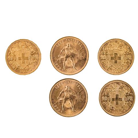 Russland/Schweiz/GOLD - 2 x 10 Rubel Tscherwonez 1976 sowie