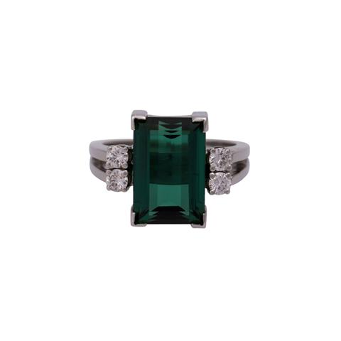 Ring mit grünem Turmalin ca. 4,8 ct