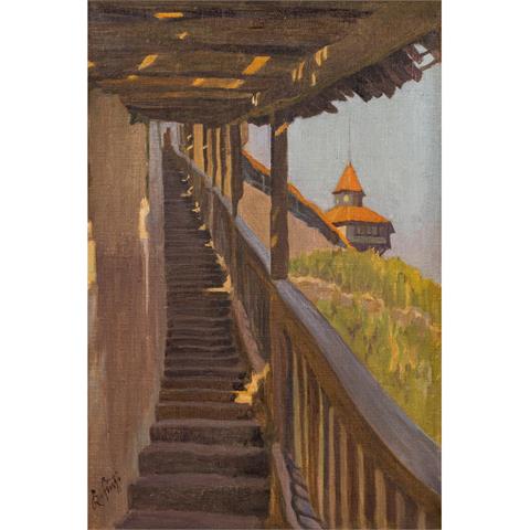 FUCHS, KARL (Stuttgart 1872-1968 Esslingen), "Esslingen, die Treppe zur Burg",