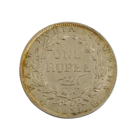 Indien, East India Company - 1 Rupie 1835, William IV., ss/vz., KM 450.1.,