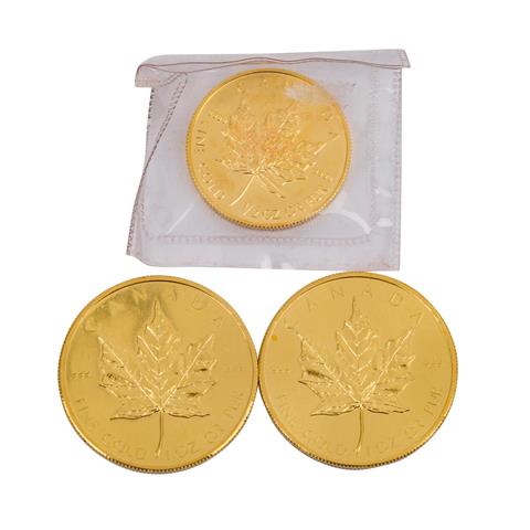 Kanada/GOLD - 2 x 1 Unze Maple Leaf  + 1/2 Unze Maple Leaf,