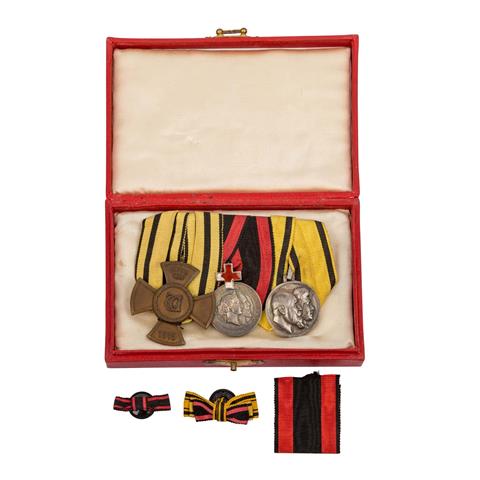 Württemberg - 3-er Schnalle mit Silberner Karl-Olga-Medaille,