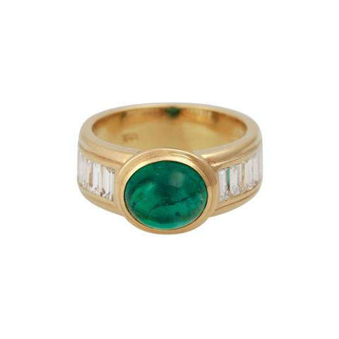 WEMPE Ring mit Smaragdcabochon ca. 2,5 ct