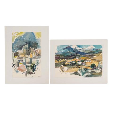 SCHOBER, PETER JAKOB (1897-1983), 2 Mediterrane Landschaften,