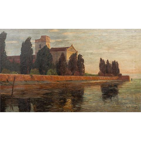 SCHÖNLEBER, GUSTAV (1851-1917) "Kloster San Fruttuoso an der Riviera"