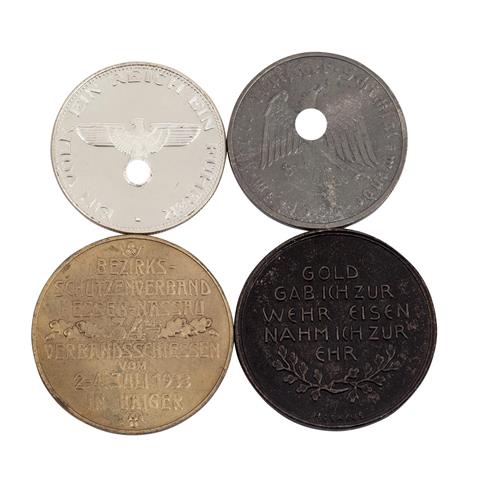 4 Medaillen WK I und Deutschland 1933-1945 -