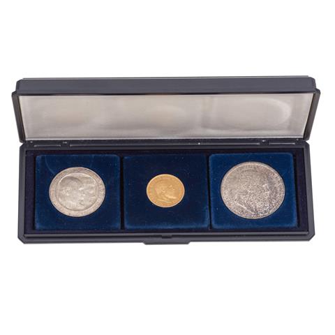 Württemberg/GOLD im Set mit Silbermünzen,