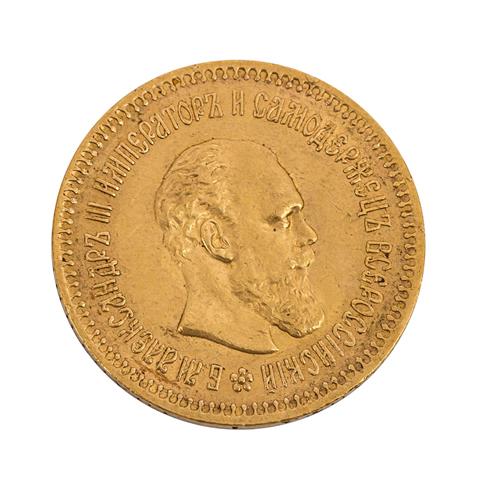 Russisches Zarenreich in Gold - 5 Rubel 1888r, Alexander III., vz.,