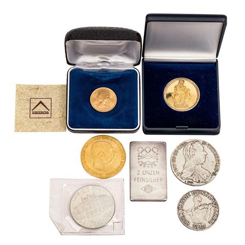 GOLD - SILBERLOT mit Österreich 100 Kronen 1915 NP,