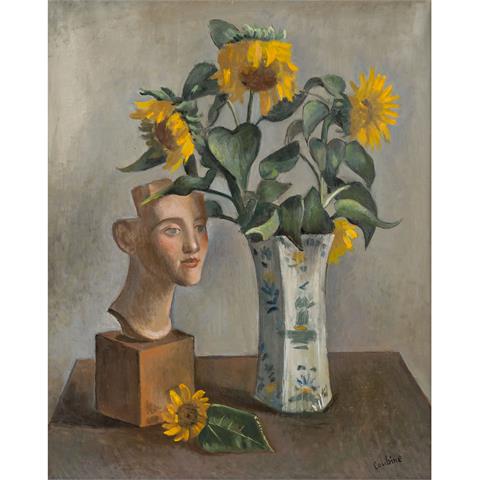 COUBINE, OTHON (auch Otakar Kubin; 1883-1967), "Stillleben mit Büste und Sonnenblumen in Vase",