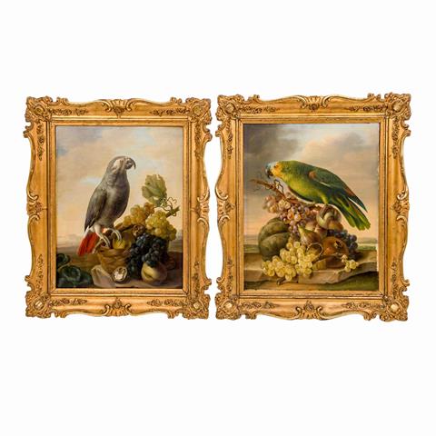 PETTER, FRANZ XAVER (Wien 1791-1866), Paar Papageienbilder als Pendants,