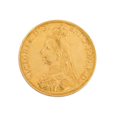 GB/GOLD - Seltenes 5 Pfund Stück 1887