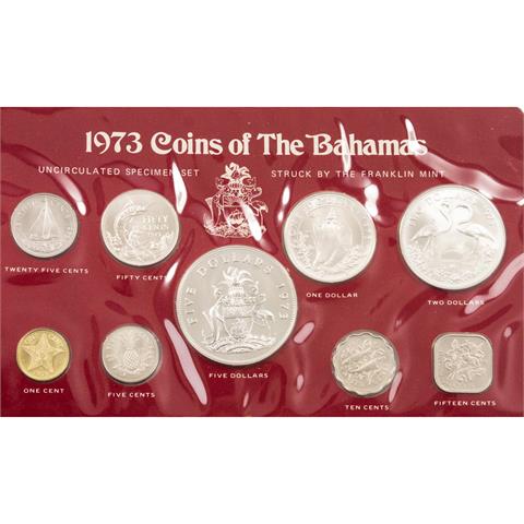 Bahamas - Specimen Satz 1973, 5 Dollars bis 1 Cent,