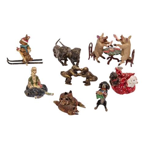 Konvolut 8 Miniaturfiguren, u.a. Wiener Bronzen, 20. Jhd.: