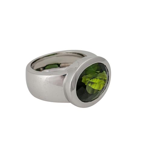 Ring mit Verdelith (grüner Turmalin) von ca. 8 ct,