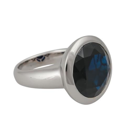 Ring mit dunkelblauem Saphir von 11,8 ct,