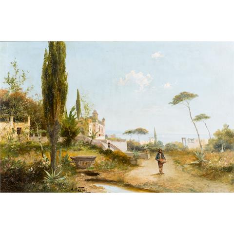FISCHHOF, GEORG (1859-1914) "Panorama einer italienischen Küstenlandschaft"