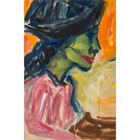 MÜLLER, RUDOLF (1903-1969), "Portrait einer Dame im Profil",