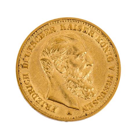 Preussen - 20 Mark Preussen, Kaiser Friedrich, GOLD,