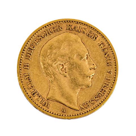Preussen - 20 Mark 1889, Kaiser Wilhelm I, GOLD,