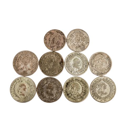 Altdeutschland - Konvolut von 10 Kleinmünzen in Silber,