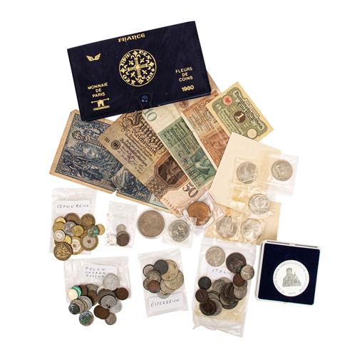 Konvolut Münzen und Banknoten