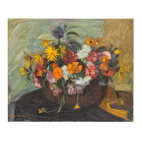 KORNSAND, LUISE (1876-1962), "Bouquet von Sommerblumen in Schale",