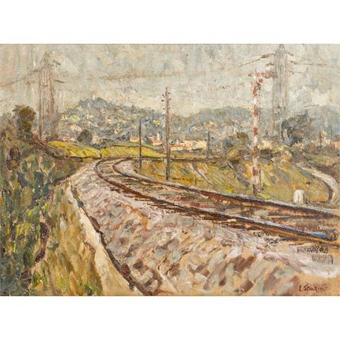 STARKER, ERWIN (1872-1938), "Eisenbahn bei Leonberg",