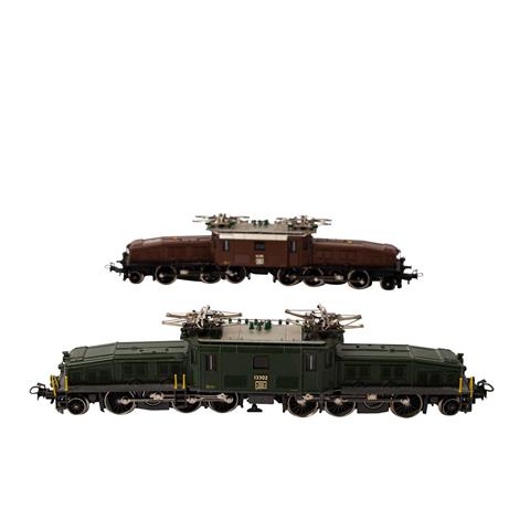 MÄRKLIN zwei E-Lokomotiven "Krokodil" der SBB, Spur H0,