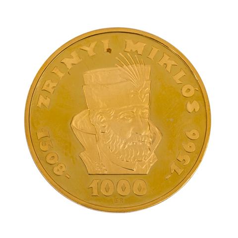 Toplos! Ungarn/GOLD - Äußerst seltene 1000 Forint 1966,