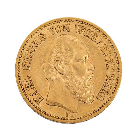 Württemberg/GOLD - 20 Mark 1873 F König Karl,