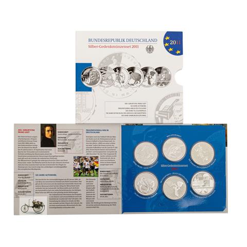 BRD - 2011, Silber Gedenkmünzen Sets 6 x 10 Euros,