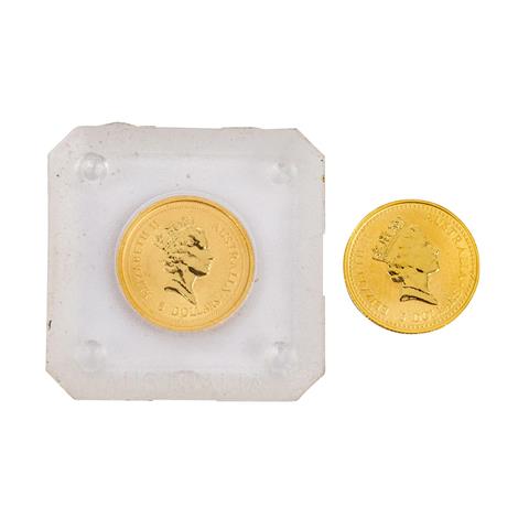 2 x Australien/Gold - 5 Dollars 1991/1995,